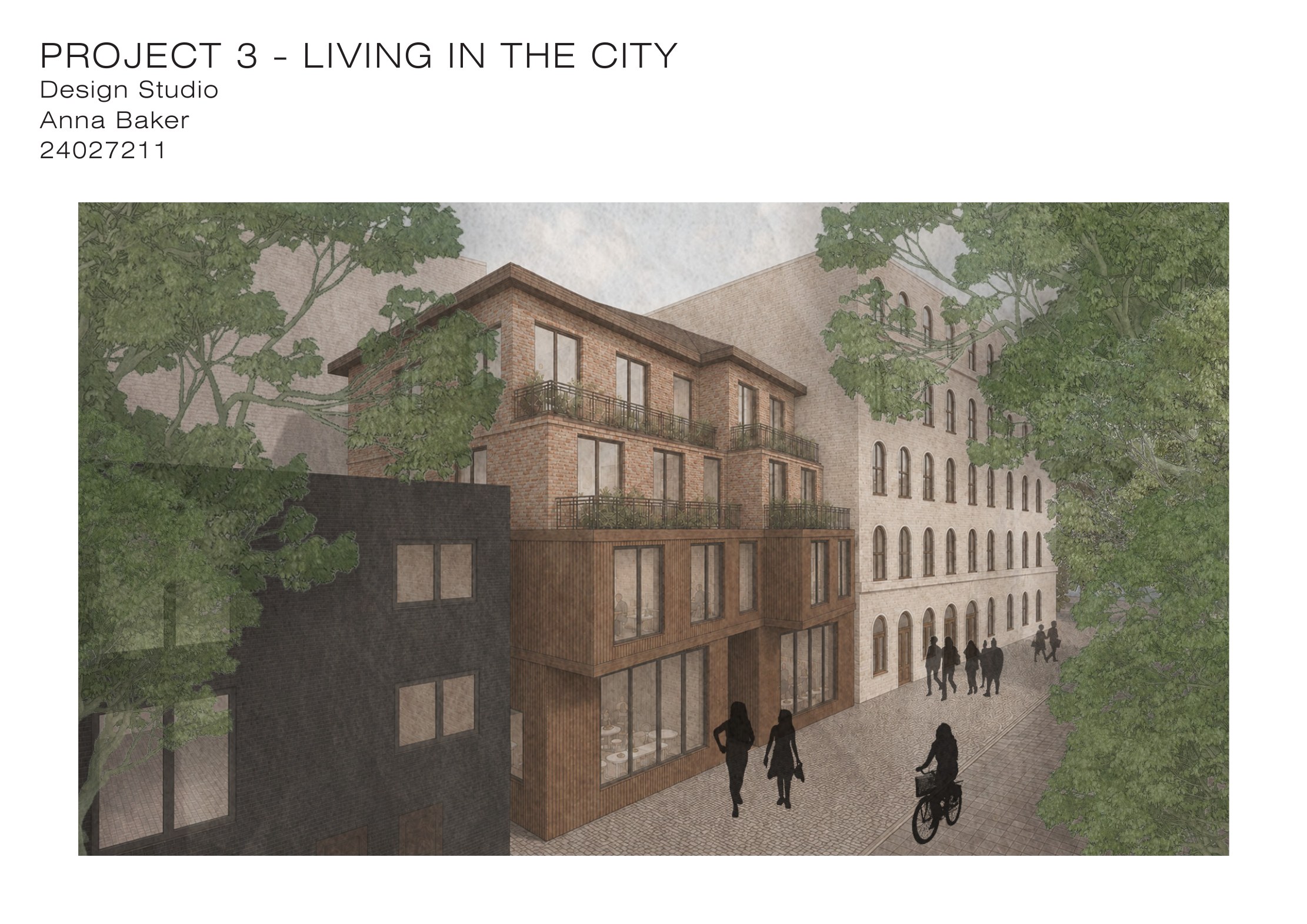 Living in the City architectural presentation board 1