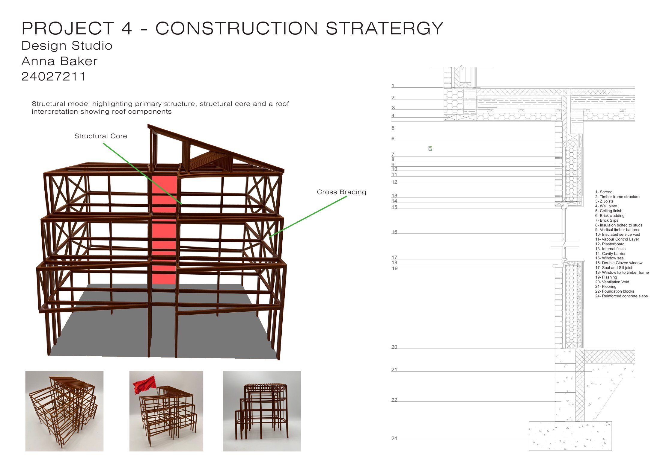 Construction Strategy architectural presentation board 1